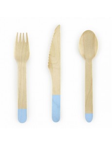 Talheres Madeira Azuis